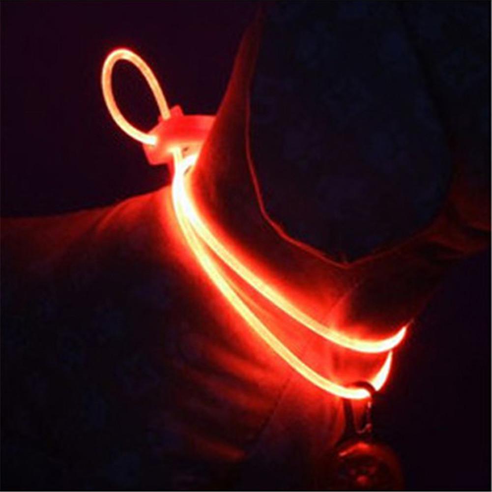 Led kæledyrshalsbånd lysende justerbare kæledyrssikkerhedshalsbånd vandafvisende blinkende lys fluorescerende halsbånd kæledyrsforsyninger: Lyserød