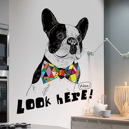 Kul hund hjemmedekorasjon vinyl veggklistremerker dyr se henne sitater moderne veggdekor plakat