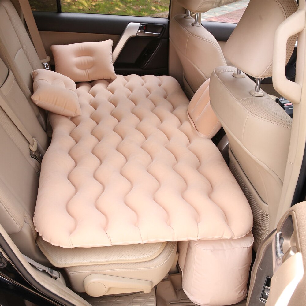 Colchón inflable multifuncional para coche y SUV, cama de viaje para descanso, asiento de coche Universal, para acampar al aire libre y playa: Beige