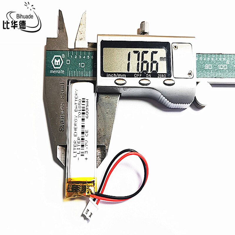 Jst  xh 2.54mm 3.7v 600 mah 701850 lithium-polymer-lipo-akku für  mp3 kopfhörer, ohrpolster, dvd-player, bluetooth-kamera