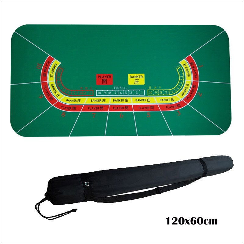 Tapis de Table de jeu de 1.2m, tissu de dessus de Table en caoutchouc, pour jeu de Poker Casino, Texas Hold'em Sic Bo, Blackjack, tapis de jeu: Baccrat