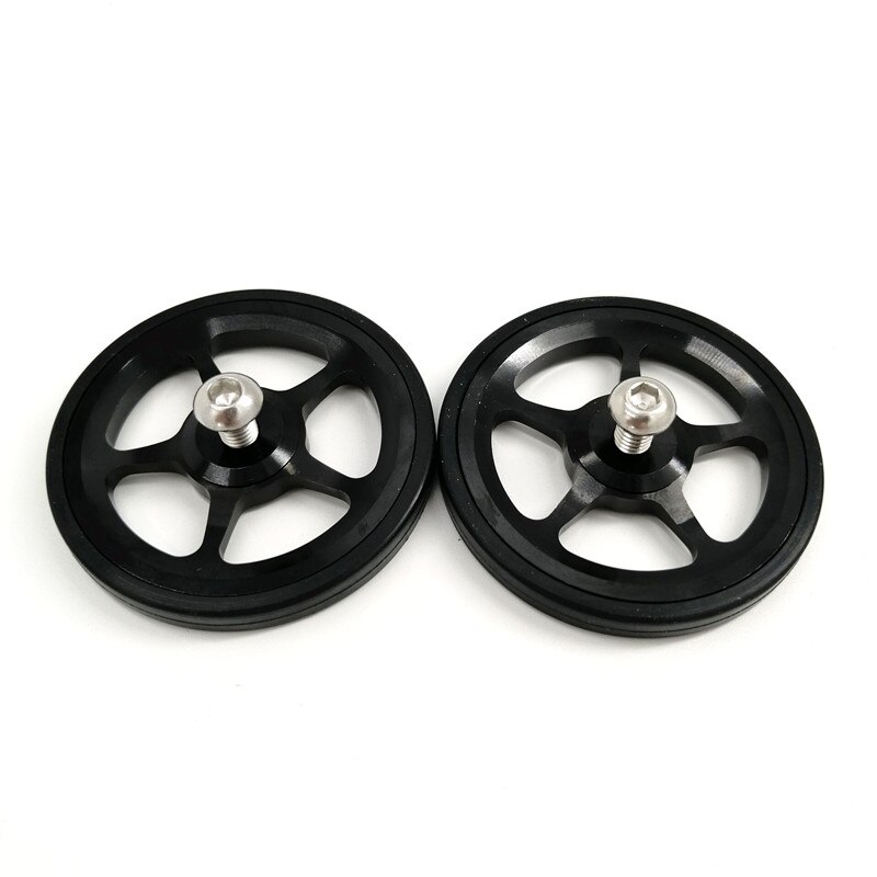 Litepro Easywheel & Extension Bar Telescopic Rod Brompton Rear Racks Easy Wheel: Black -Wheel 1pair