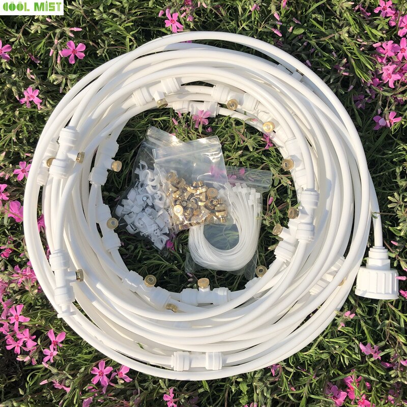 H66 Wasser Nebel Kühlsystem Sommer Sprinkler Messing Düsen Outdoor Garten Gewächshaus Injektor Wasser Spray 6M-18M bewässerung sets