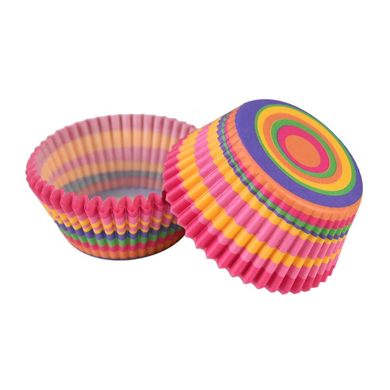 Emballage de gâteaux en papier, 100 pièces, tasses à Muffin, fête, bricolage, cuisine, lieu de cuisson, moule Cupcake, Dessert, boîte étanche à l&#39;huile de 7cm