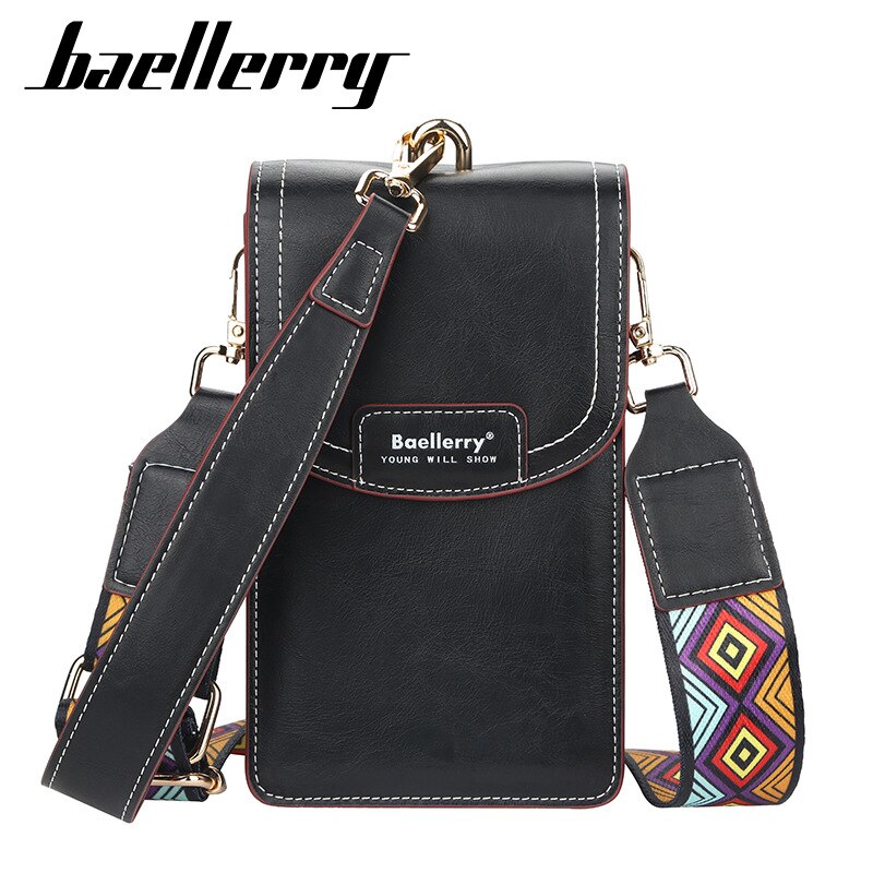Baellerry – pochette pour téléphone portable femme, sacoche, porte-cartes, pochette ouverte pour dames, portefeuille en cuir souple