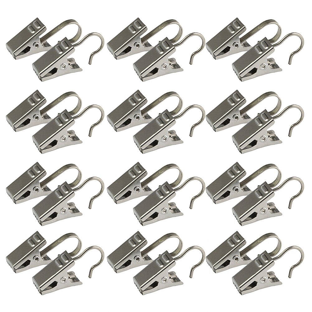 50 Stuks Rvs Gordijn Clips Praktische Gordijn Haken (Staal Kleur)