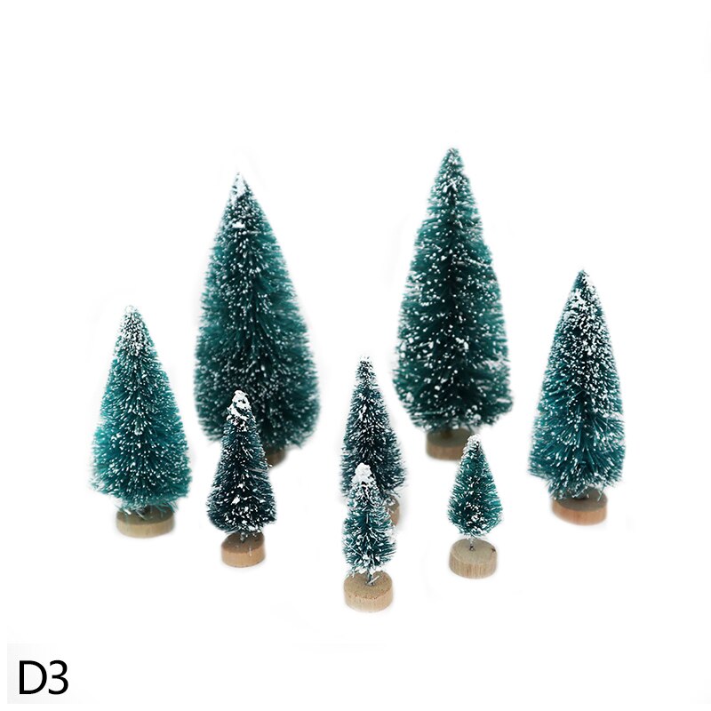 8 stk / sæt juletræspynt 5cm/6.5cm/8.5cm/12.5cm guld sølvgrøn lille træ hjem juledekoration diy håndværk: D3