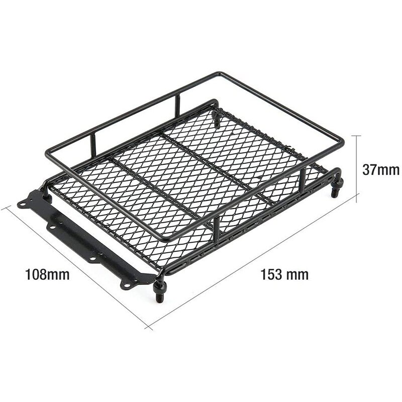 1/10 RC Car Rock Crawler Metal Roof Rack Luggage Carrier with LED Lights Bar for TAMIYA CC01 AXIAL SCX10 D90