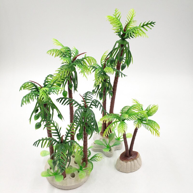 Aquariumplant kunstmatige tropische kokosnoot decoratieve aquariumdecoratie groene boom accessoires ornament 1pc