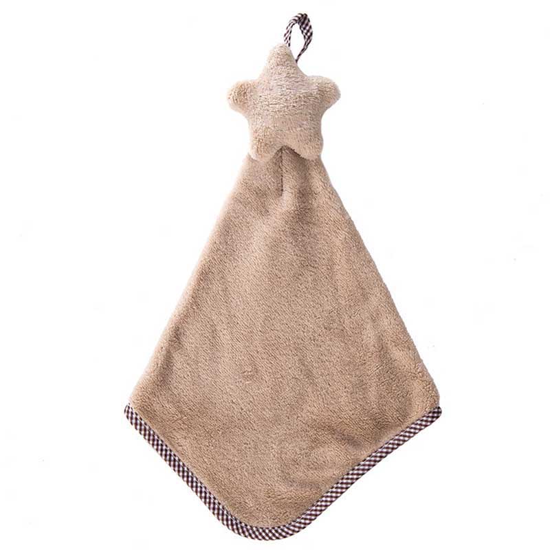 Baby Verpleegkundige Handdoek Baby Bad Handdoeken Zacht Koraal Fluwelen Cartoon Ster Opknoping Baden Handdoek Voor Kinderen Badkamer: coffee