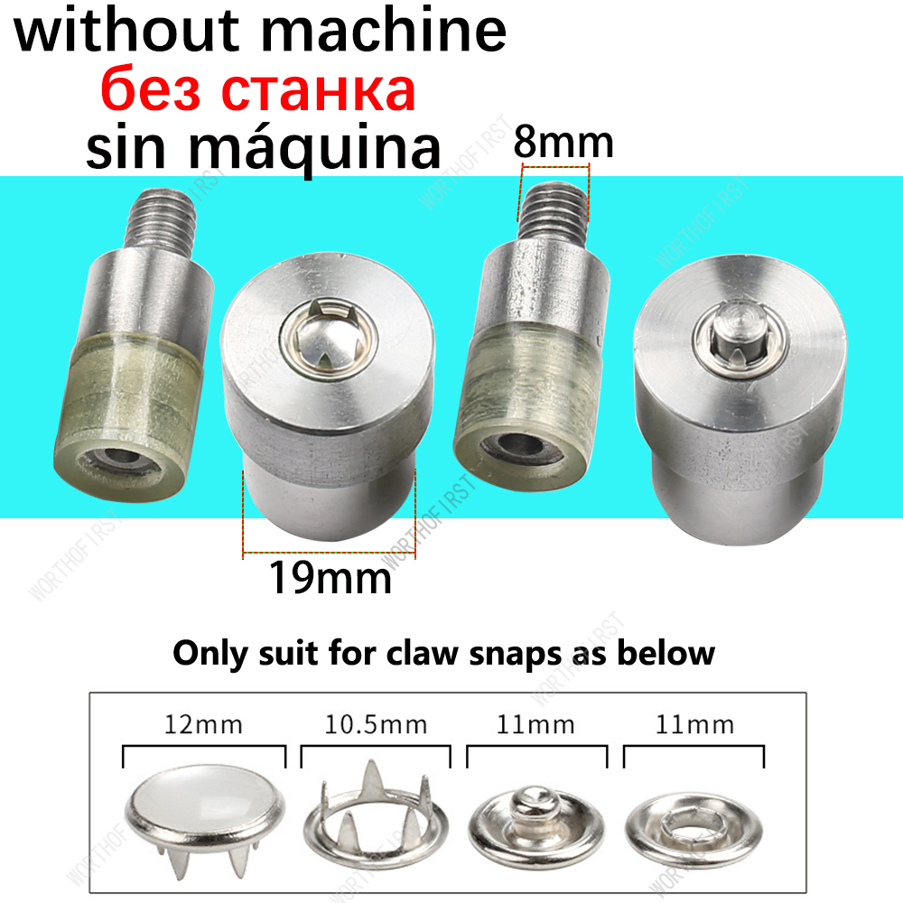 Aluminium handpons persmachine en stalen matrijzen voor drukknopen oogje doorvoertule parel klinknagel jeans knop mal naaien accessoire: Rose Goud
