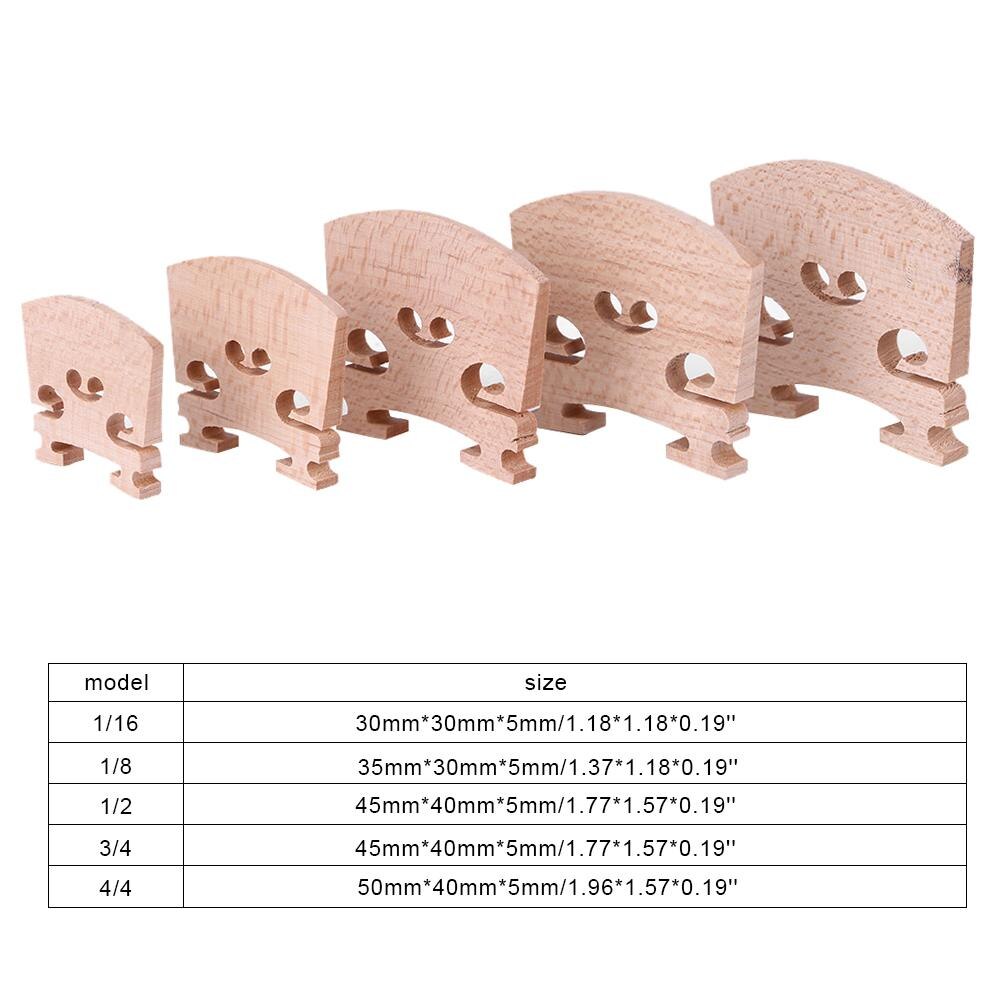 Maple High Hardness Timber Violin Bridge Wooden Decorative Pattern Violin Bridges Musical Instrument Prodcuts
