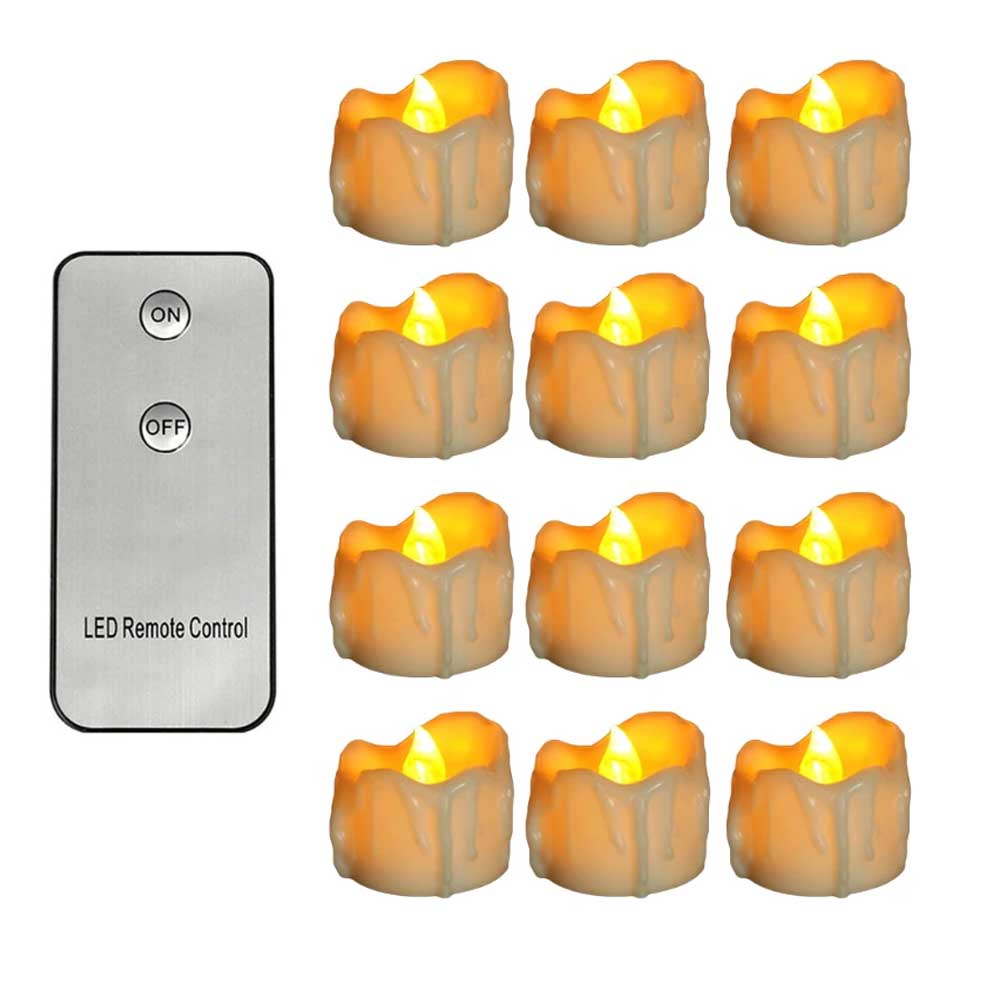 3/6/12 Stück ferngesteuerte flammenlose kleine LED-Kerzen mit Tropfenoberfläche, Mini batteriebetriebene Teelichter für Weihnachten: Kamel