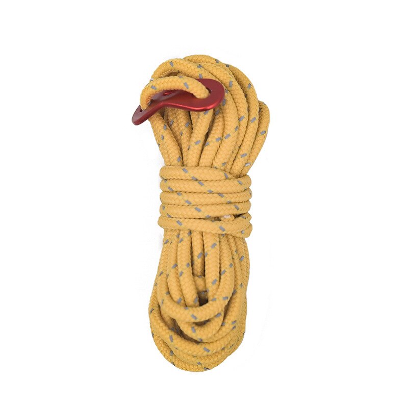 Outdoor Camping Pull Rope Tent Fastener Reflective 4mm Thick Tension Rope Pull Canopy Tent Fixed Rope Camping Accessories: yellow