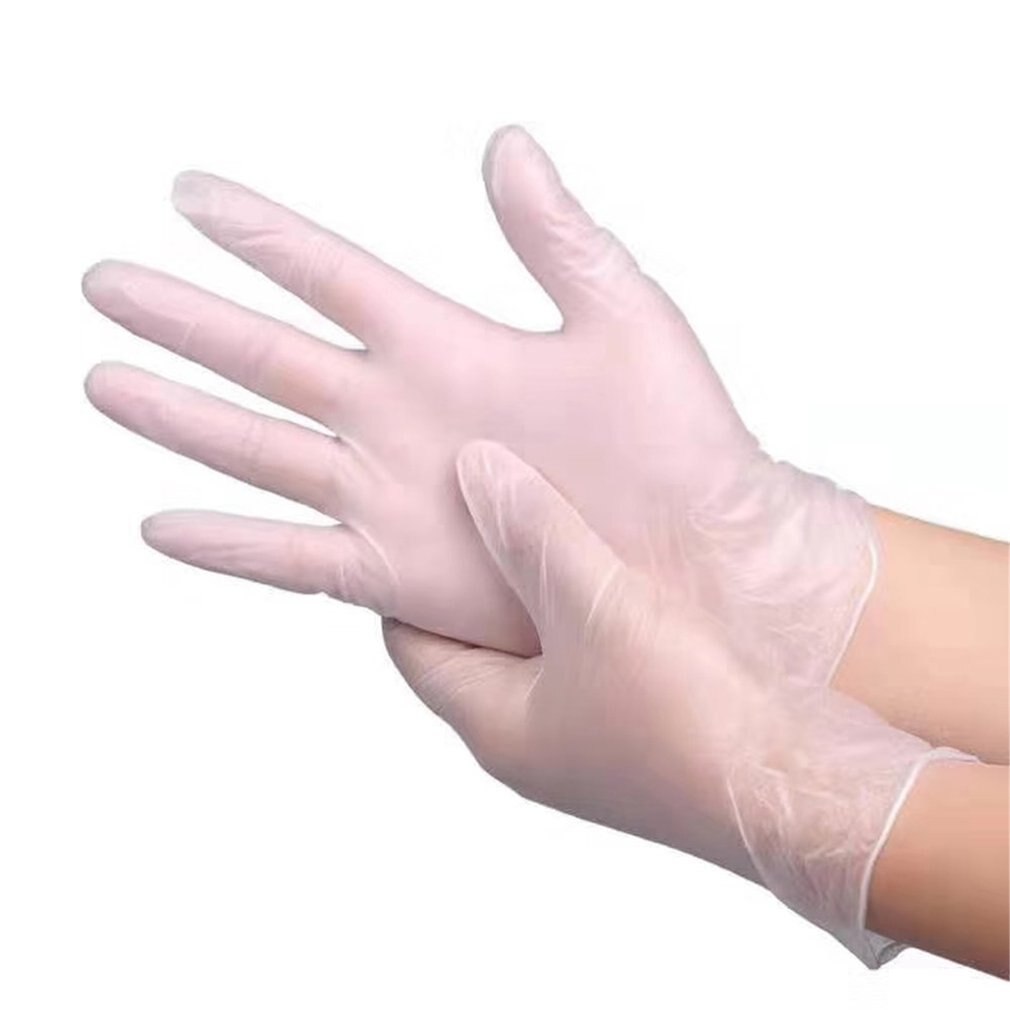 100 stk / sett beskyttelseshansker gjennomsiktig pvc vinyl engangshansker oppvask latexgummi hage universell