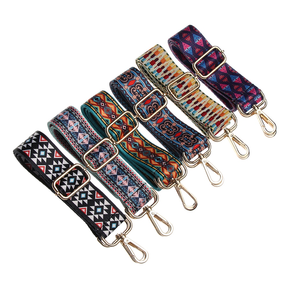 1PC Women Shoulder Bag Straps Nylon Colored Rainbow Adjustable Shoulder Hanger Handbag Straps Decorative Accessories