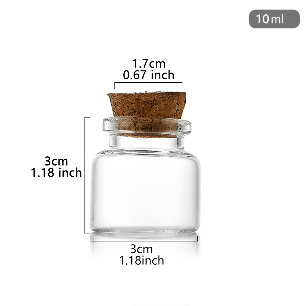 20 pièces 10ml 15ml 20ml 25ml 30ml jolies bouteilles de souhaits en verre transparent avec bouchon en liège bouteilles d'épices vides pots bricolage artisanat flacons: Gris clair