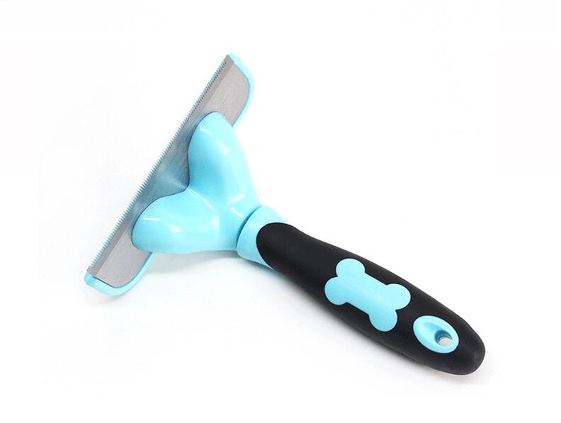 Pet furmins Hair Remover Removal Comb Dog Short Medium Hair Brush Handle Beauty Brush Accessories Combs for Cats Grooming Tool: Blue / S 6X15CM