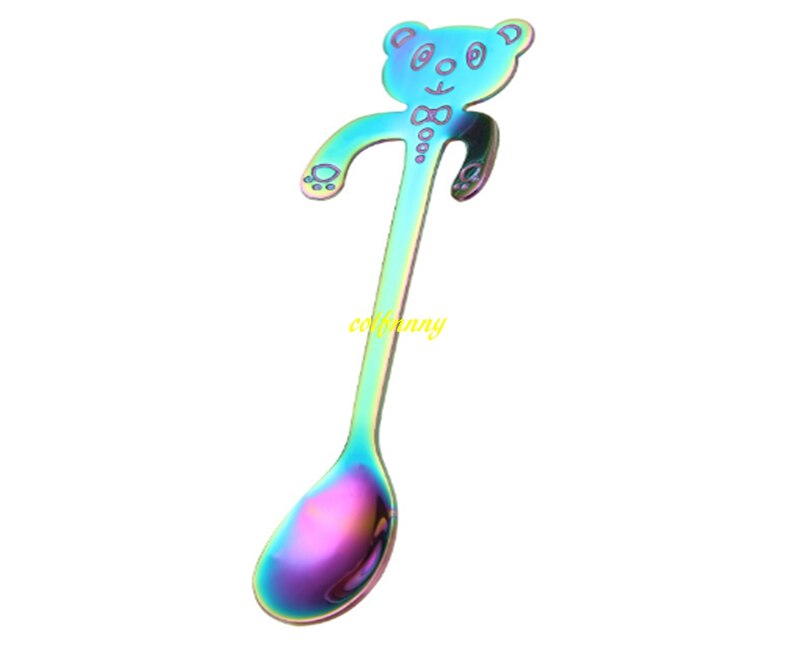 Cucharas de hielo de acero inoxidable 304, cuchara mezcladora de café, té, Panada, postre, herramientas de Bar de cóctel, 11,7 cm, , 7 unids/lote: colorful