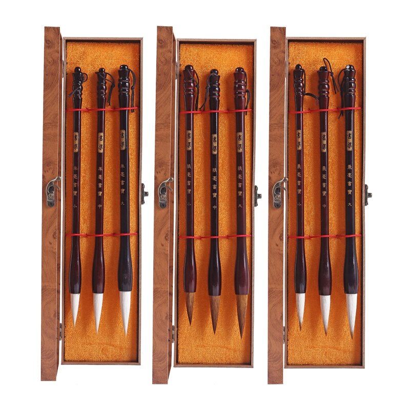Chinese Traditional Calligraphy Brush Pen Hopper-shaped Brush Woolen Weasel Multiple Writing Painting Supply L/M/S