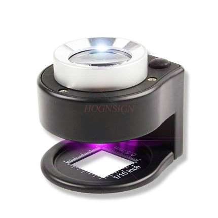 magnifying equipment Magnifying glass 30 times with light metal portable handheld scale led white purple light banknote