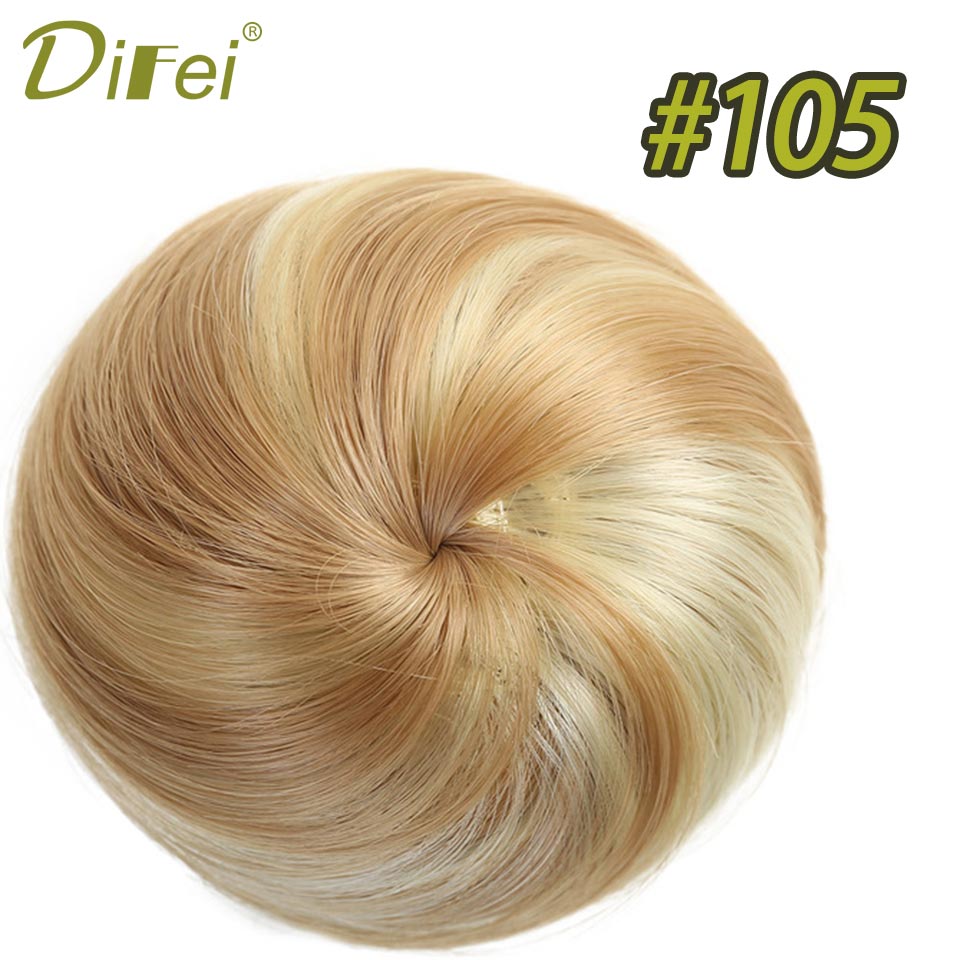 Lyhyet suorat hiukset lämmönkestävät synteettiset hiuslisäkkeet chignon clip in hiustenpidennykset naisten kampaukset difei: 105