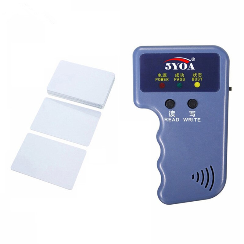 Parking Card Handheld 125KHz CET5200 RFID Copier Writer Duplicator Programmer Reader + EM4305 Rewritable ID Keyfobs ID Card: 10Cards