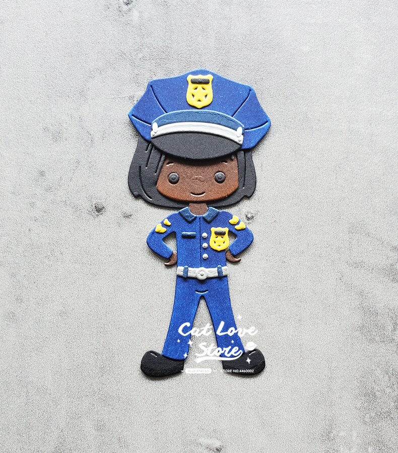 Catlove Police men woman Metal Cutting Dies Scrapbooking Mold Stencil Die Cuts Card Making DIY Craft Embossing Dies For