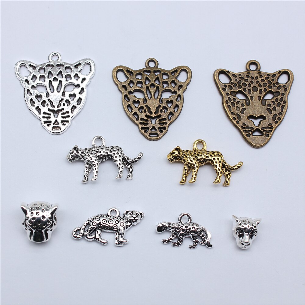 10 stk anheng med anheng med leopardhode til dyr til å lage smykker til å lage armbånd, halskjede