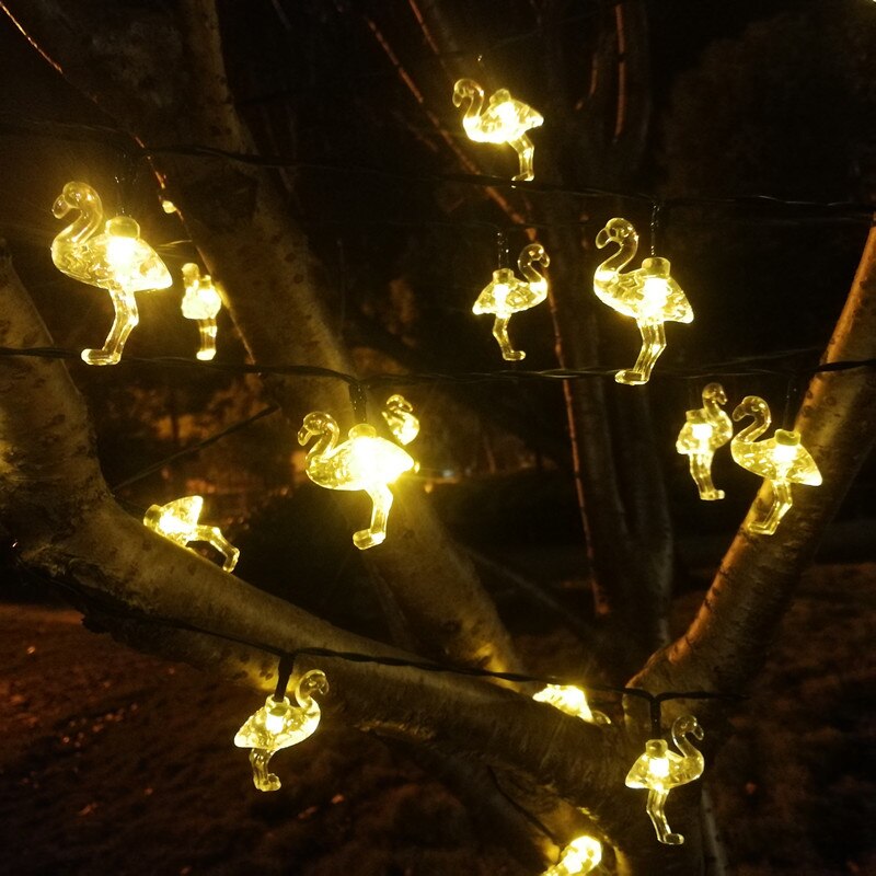 Solar Power Lamp Led Tuin Flamingo Lichten String Twinkle Outdoor Waterdichte Garland Bruiloft Christmas Light Party Decoratie