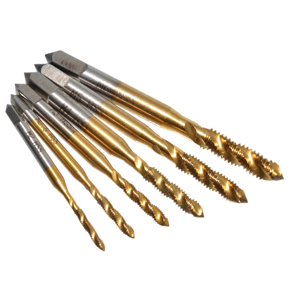 Hand Tap Drill Thread Metric Plug Drill Bits 9/6pcs Screw Thread Metric Spiral Fluted Machine Spiral Pointed Tap