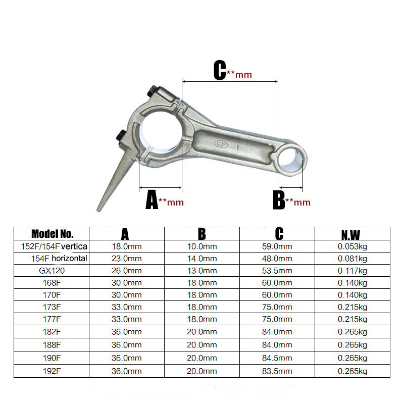 Benzin Generator Mikro Pinne Pleuel und Kolben Ring kit für 152F 154F 168F 170F 177F 190F Motor Motor Ersatzteile teil