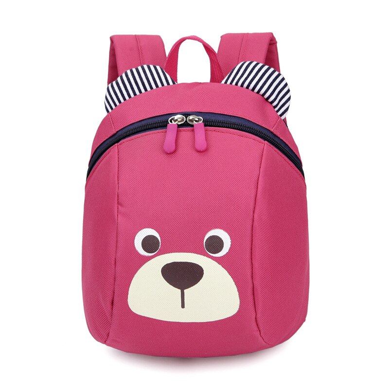 Sac à dos anti-perte pour enfant de 1-4 ans, motif animal mignon, chien, cartable pour maternelle: Rose
