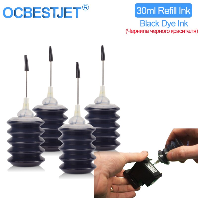 30Ml Zwarte Refill Dye Inkt Compatibel Voor Cartridges En Ciss Voor Epson Hp Canon Brother 4 Kleur Inkjet Printer