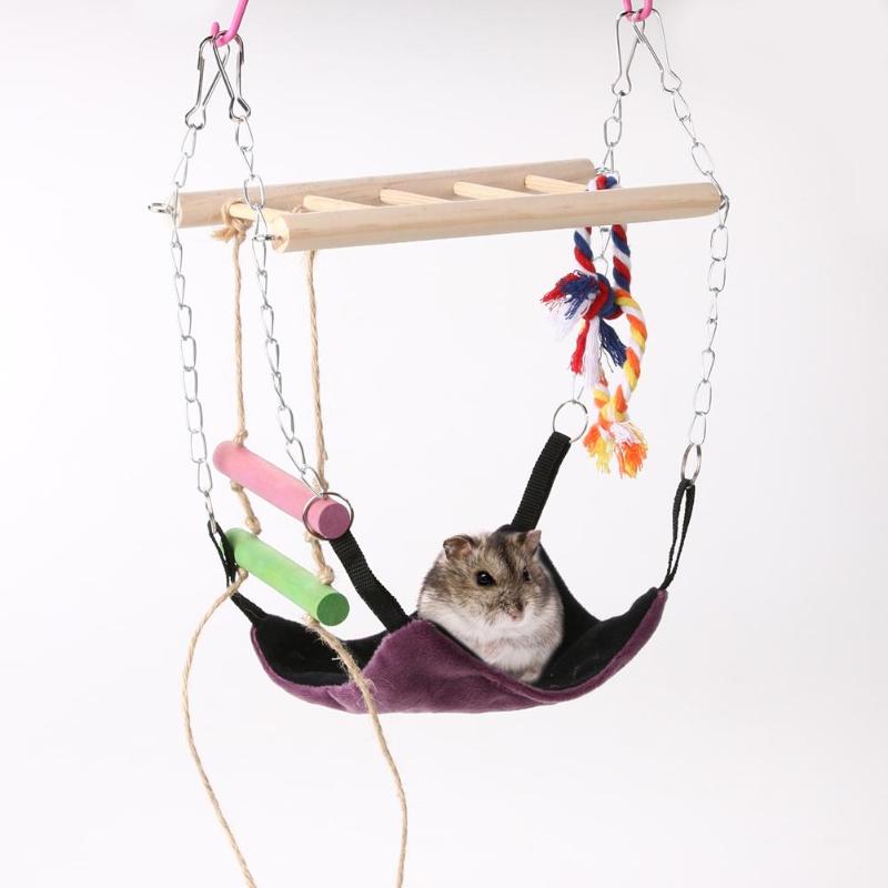 Kleine Dieren Huisdier Hangmat Suspension Bridge Met Ladder Hamster Opknoping Hangmat Klimmen Speelgoed Kat Bed