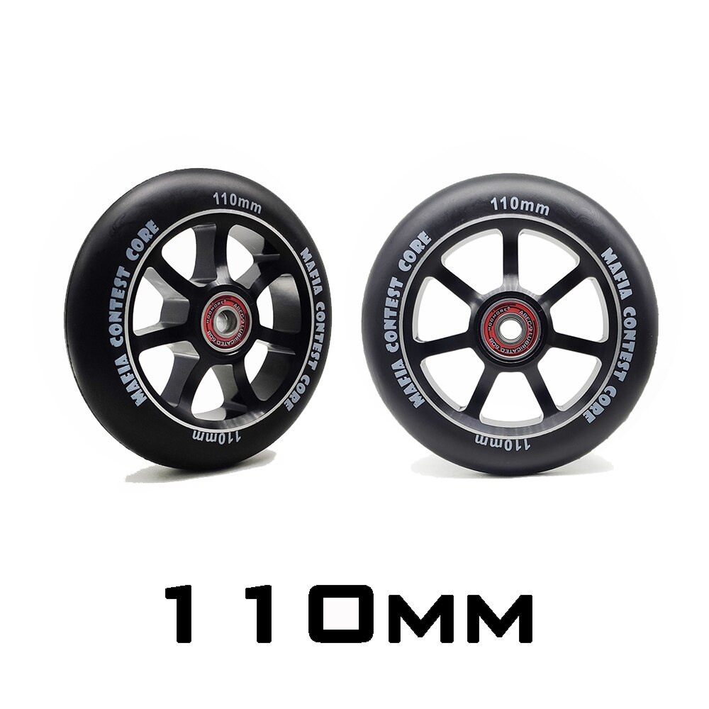 Brand Iron 110mm scooter wheels 88A hardness skating wheel 100mm 110mm Alloy scooter wheels Iron Aggressive tire ABEC-9 bearing: 110mm model17