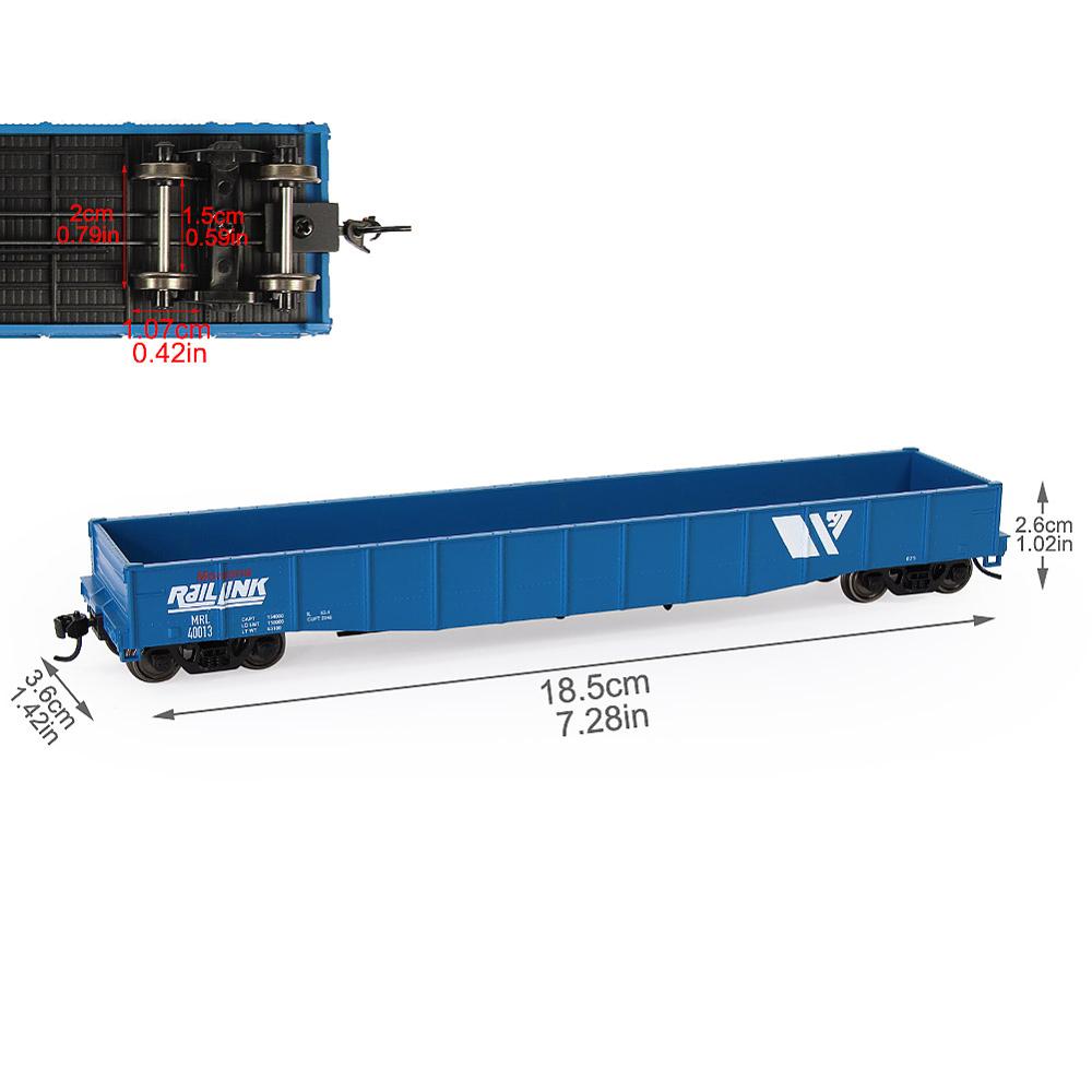2pcs HO Scale 1:87 53ft Printed Open Gondola Car Railway Wagons Transporter Model Train Container Carriage Freight Car C8743P