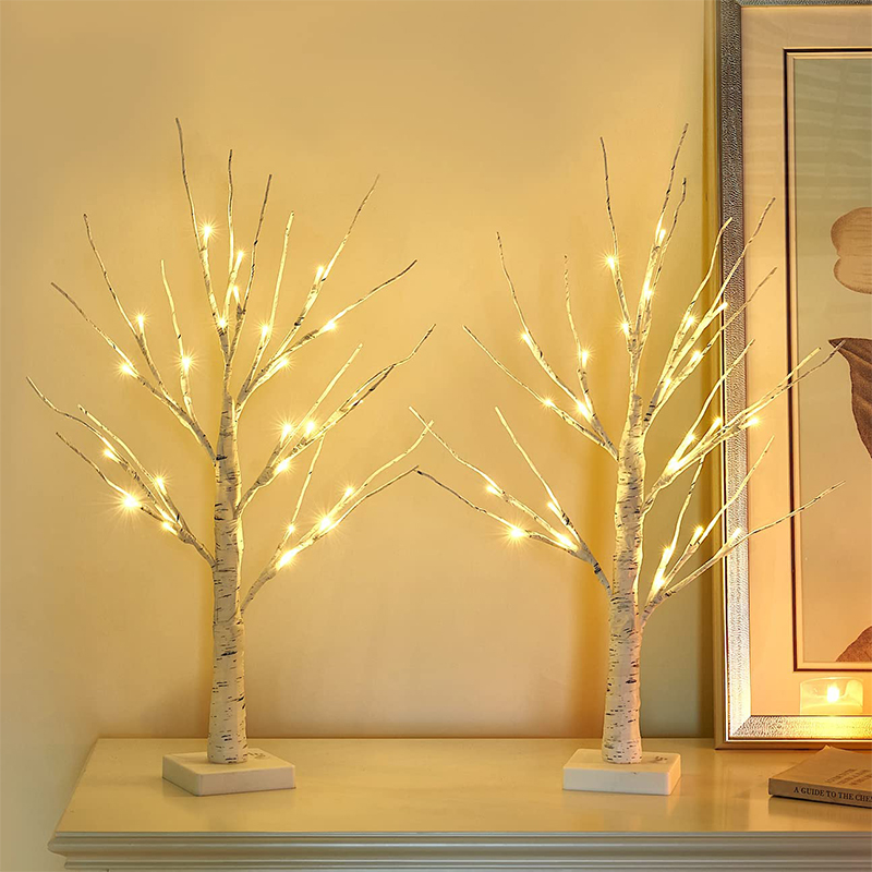Easter Decor 2FT Easter Egg Floral Birch Tree Lights with Timer Centerpiece Decoration Tabletop for Easter Home Wedding