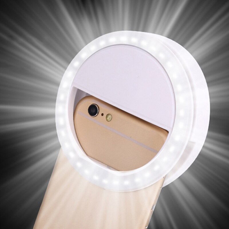 Universele Selfie Lamp Mobiele Telefoon Lens Draagbare Flash Ring 36 Leds Lichtgevende Ring Clip Light Voor Iphone 11 8 7 6 Plus Samsung