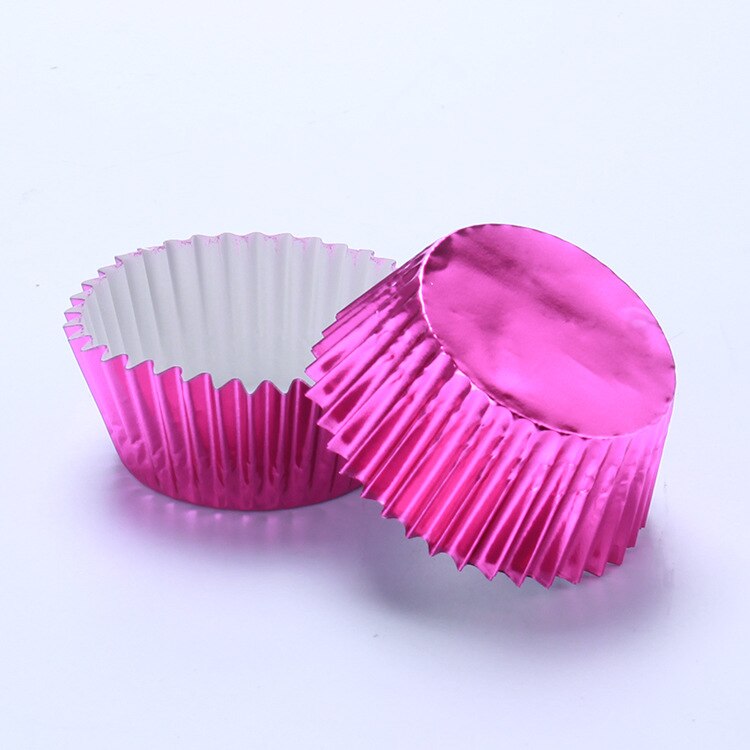 200Pcs Verdikte Aluminiumfolie Cupcake Muffin Papieren Vormpjes Liners Mini Cake Magnetron Veilig Bakvorm Zoetwaren Gereedschap