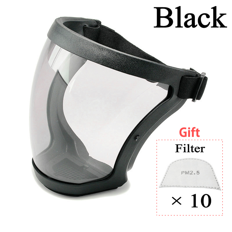 Work Protection Mask Full Face Shield Protection Face Cover Reusable Kitchen Splash Protection Mask Anti-fog Windproof Mask