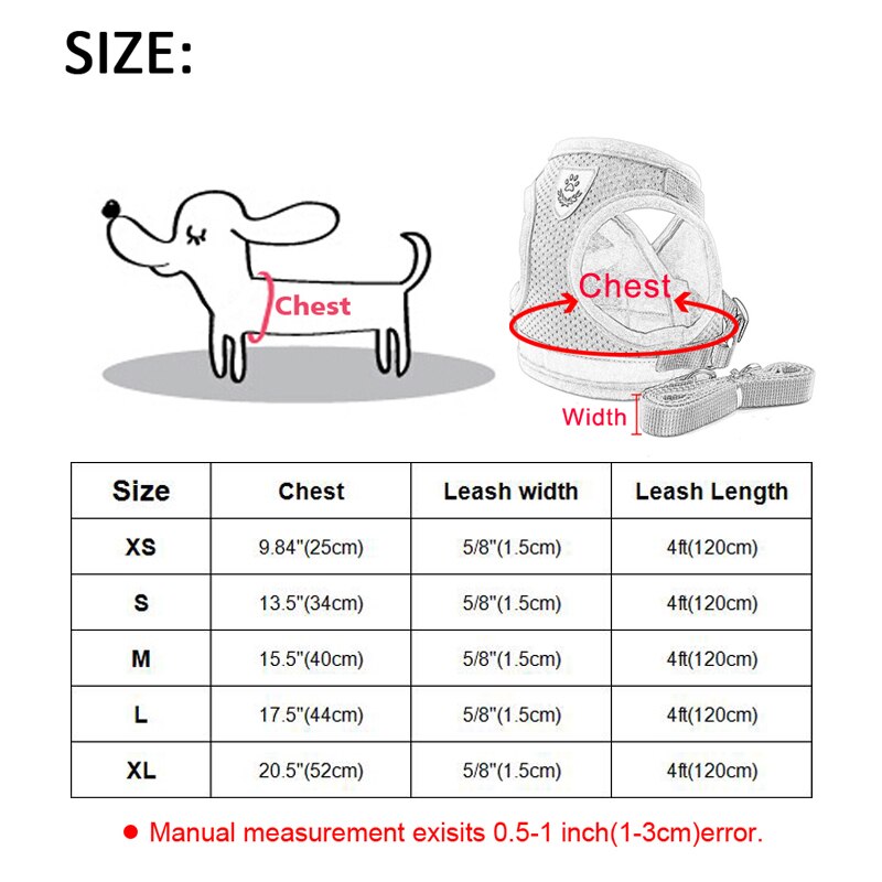 Nylon Mesh Puppy Pet Cat Harness & Leash Set Reflecterende Hond Harnas Vest Voor Kleine Honden Pug Franse Bulldog chihuahua Product