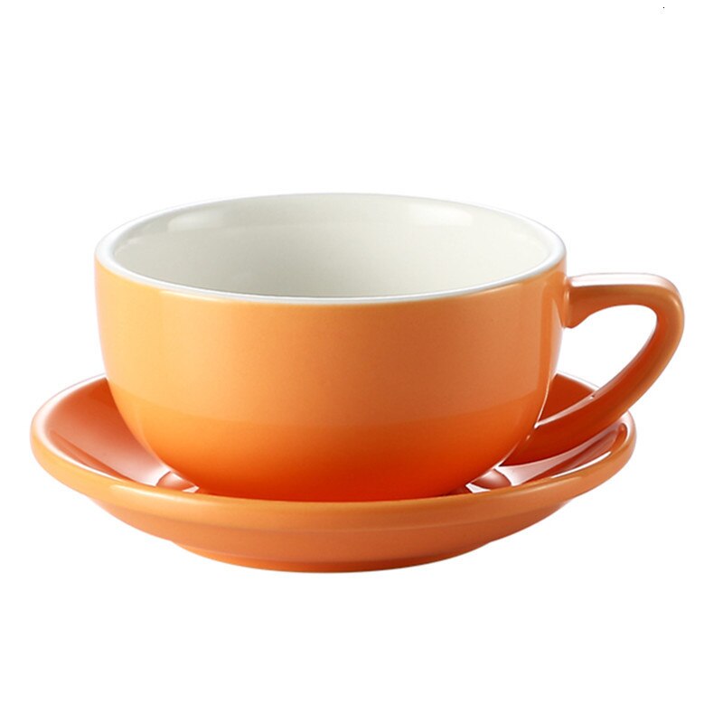 Ceramic Coffee Cup Saucers Copos Restaurant Espresso Cappuccino Latte Art Mug Afternoon Tea Black Tea Cup 350CC Big Capacity