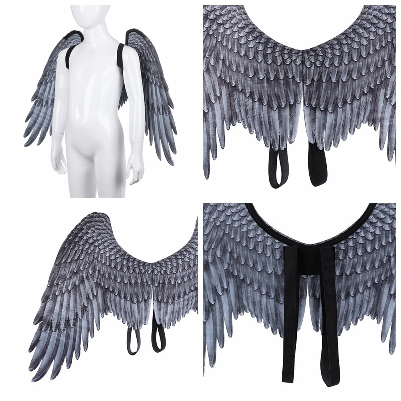 Halloween Decoration Non-Woven Fabric 3D Angel Wings Halloween Theme Party Cosplay Costume Accessories For Adults Men Women