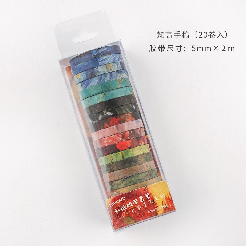 Journamm 5mm*2m*20pcs Color Tapes Janpaese Journal Delicacy Styling Bullet Journaling Adhesive Scrapbooking Deco Masking Tapes