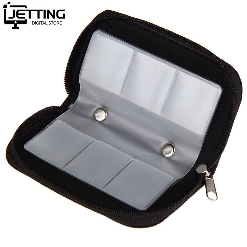 1 PC Schwarz 22 SDHC MMC CF Mikro SD Speicher Karte Lagerung Durchführung Mäppchen fallen Schutz Halfter Brieftasche