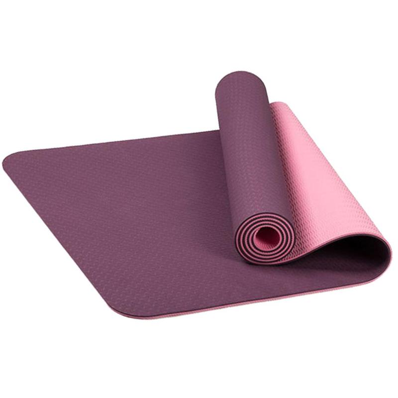 1830*600*6mm tpe luistamaton joogamatto mauton pilates-kuntosali liikuntatyynyt aloittelijalle rullattava kevyt joogamatto: Luumu