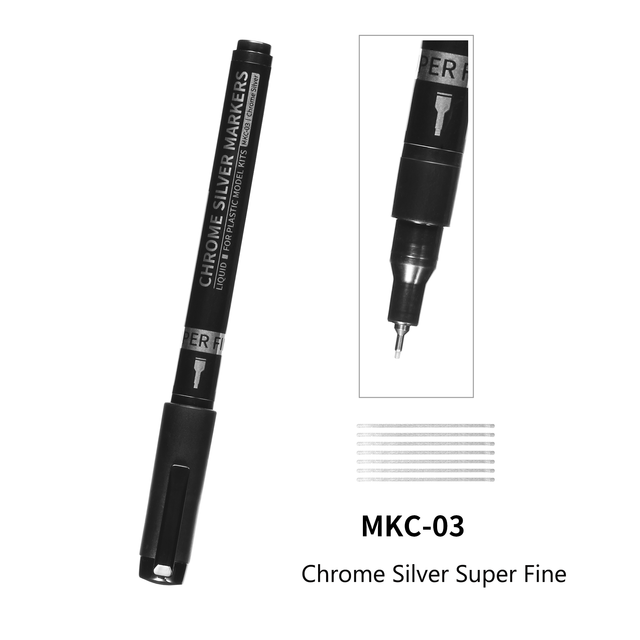 DSPIAE Chrome Silver Markers Thick / Fine / SuperFine: MKC-03 Super Fine