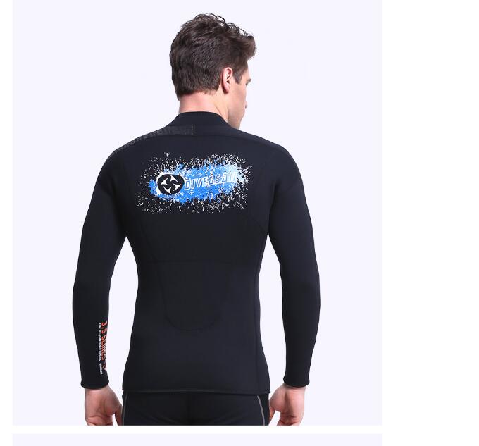 Dykke & sejle 3mm neopren langærmet jumpsuit til mænd våddragt dykkerjakke våddragt top vinter svømme varm surf opstrøms 1 stk