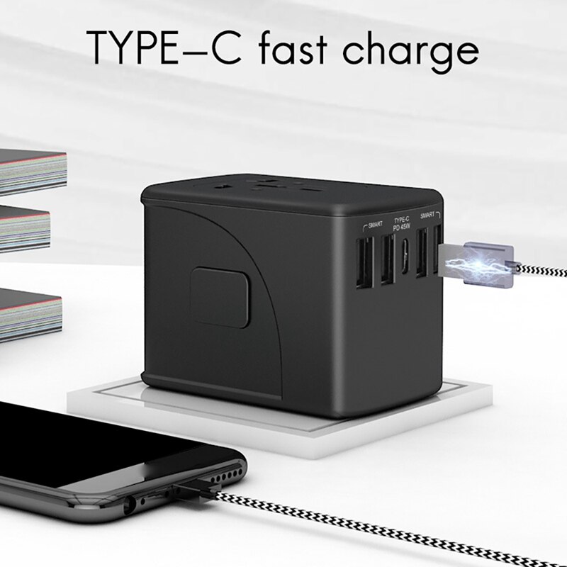 Travel Plug Wereldwijd Universele Adapter Usb Travel Adapter Multifunctionele Oplader PD45W Travel Plug